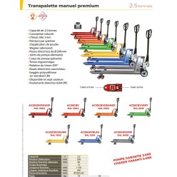 Transpalette manuel professionnel 2500 kg garantie