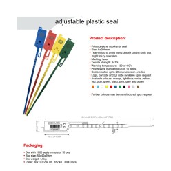 Scellé  plastique polypropylène 6X294 MM ajustable numéros suivis marquuge laser