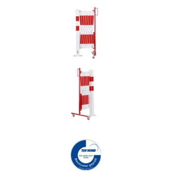 barrière de sécurité accordéon sur roues extensible rouge blanc 4000 mm
