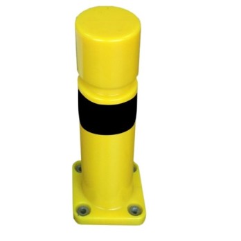 poteau de sécurité entrepôt à mémoire de forme hauteur 400 mm diamètre 100 mm jaune noir