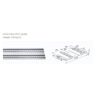 rail double plancher aéronautique double alu