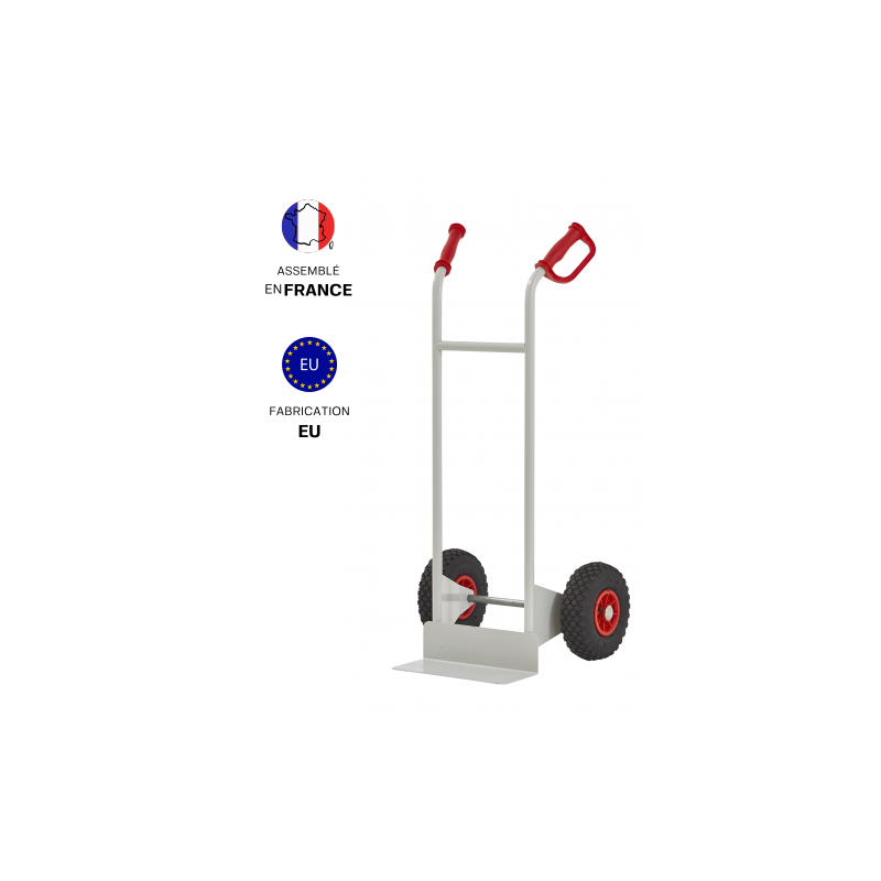 Diable de manutention PELLE COURTE acier charge 150 kg roues gonflables  MANEASY