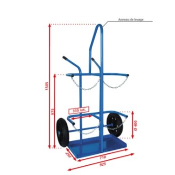 CHARIOTS A BOUTEILLES POUR 2 BOUTEILLES de gaz B50 COUVREUR anneau levage