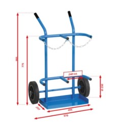 diable de manutention bouteilels de gaz B20 2 bouteilles