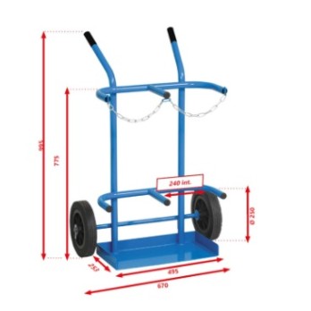 diable de manutention bouteilels de gaz B20 2 bouteilles