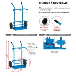 chariot porte bouteilles de GAZ x2 B20 B50