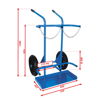 CHARIOTS A BOUTEILLES POUR 2 BOUTEILLES B50 diamètre maxi 315