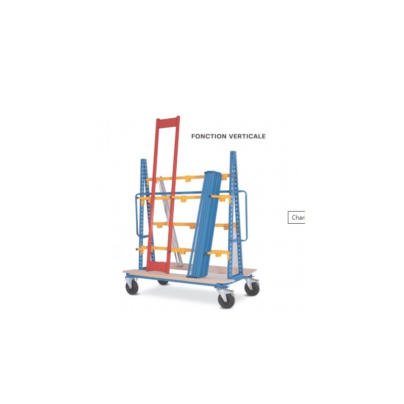 Chariot porte outils râteliers Verticale double charge 500 kg