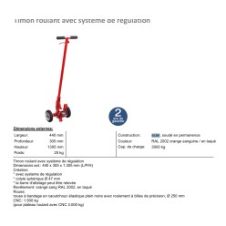 Timon roulant avec système de régulation 3T