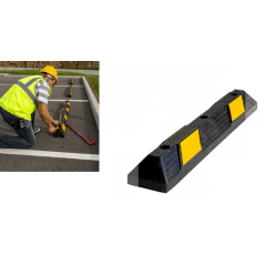 Butée de parking 900 x 150 x 100 mm caoutchouc jaune noir