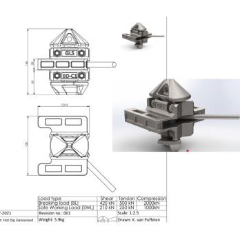 Twist lock wide body pour container maritime