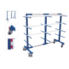 Chariot Rayonnage cantilever mobile double face ajustable de 840 à2200 mm charge 400 kg