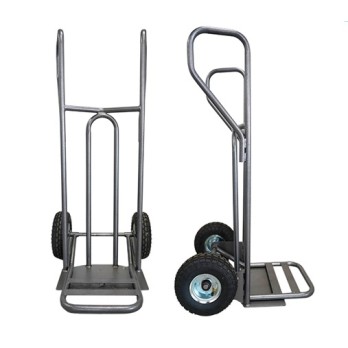 Diable Chariot double pelle repliable roues gonflées charge 250 kg