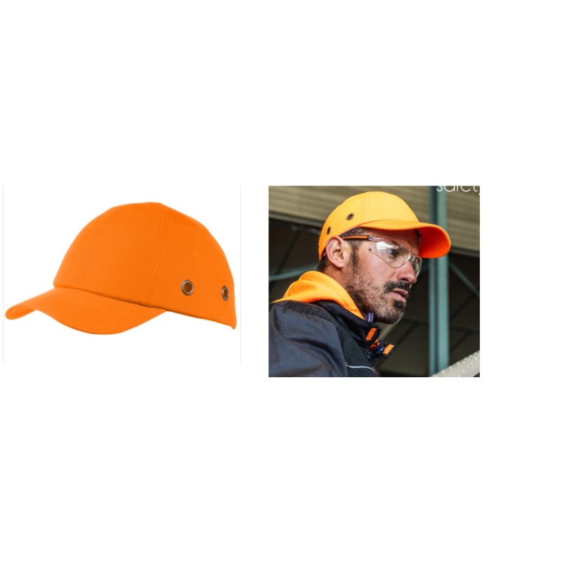 CASQUETTE ANTI HEURT HAUTE VISIBILITÉ COQUE ABS orange ou jaune