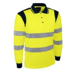 Polo de travail manches longues haute visibilité PUNTO orange PUNTA JAUNE