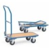 Chariot à dossier rabattable en acier plateau bois 720x450 mm charge 250 kg Chariot à dossier rabattable en acier plateau bois 720x450 mm charge 250 kg
