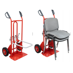 Diable porte-chaises bavette réglable poignées à garde roues CC 25