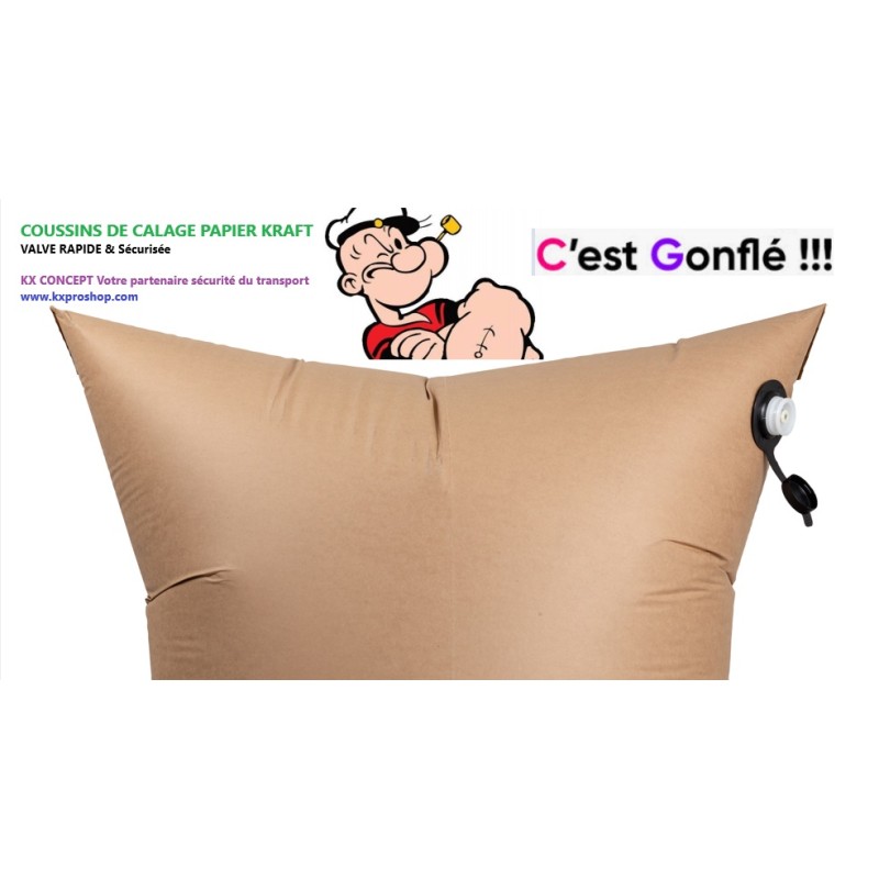 Coussin de calage en papier kraft 90 x 210 CM VALVE RAPIDE TURBO Coussin de calage en papier kraft 90 x 210 CM VALVE RAPIDE TURBO