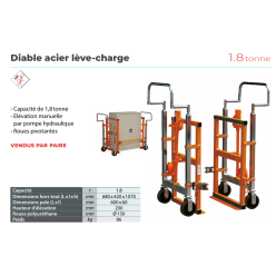 Diable double déménageur leve charge 1800 kg