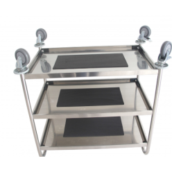 Chariot inox 3 plateaux desserte en inox à  plateaux cantine
