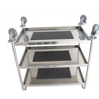 Chariot inox 3 plateaux desserte en inox à  plateaux cantine