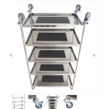 Chariot inox 5 plateaux - Manutention et stockage inox 304