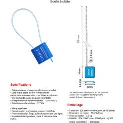Scellés de sécurité câble plombage des portes de camion et citernes 1,5x300 mm