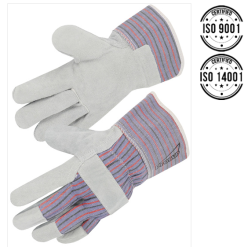 Gants de manutention type docker 501ord Paumecroûte de bovin Dos et manchette toile