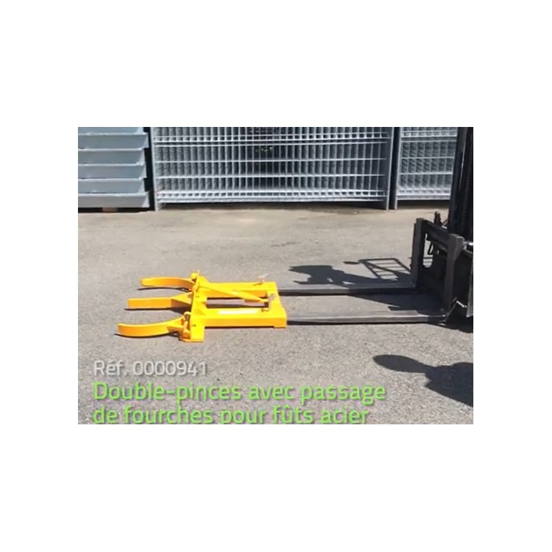Double Pince avec passage de fourches pr fût acier 110 220 LITRES Double Pince avec passage de fourches pr fût acier 110 220 LITRES