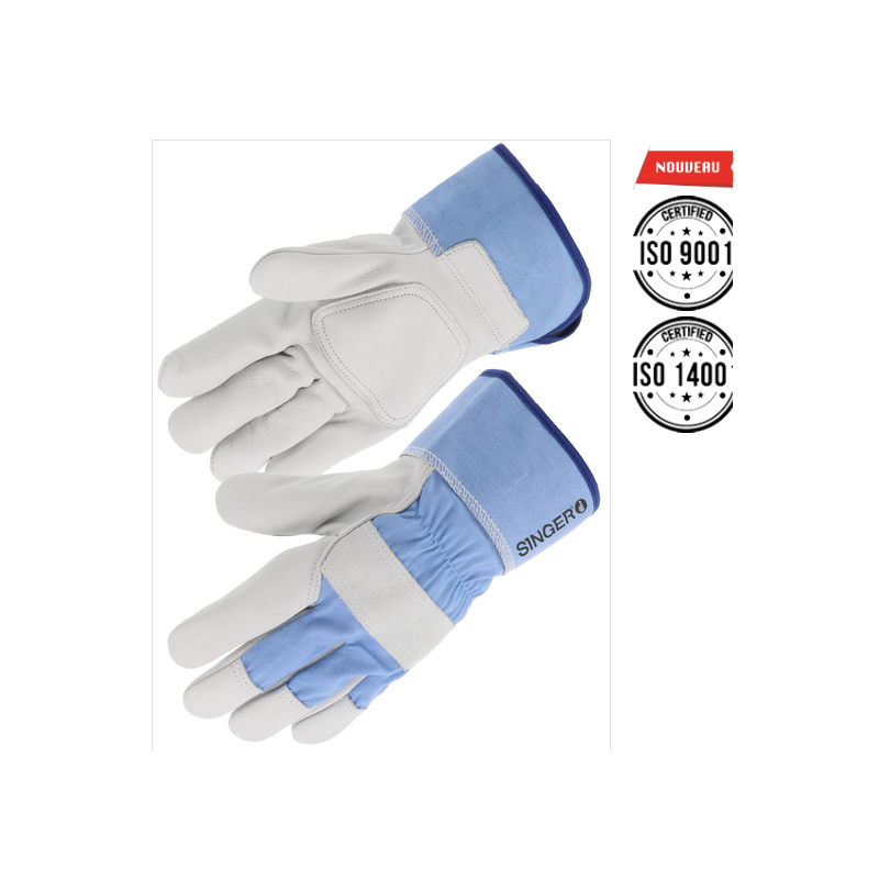 Gants docker cuir croute et renforts TYPE DOCKER grande manchette taille 10 Gants docker cuir croute et renforts TYPE DOCKER grande manchette taille 10