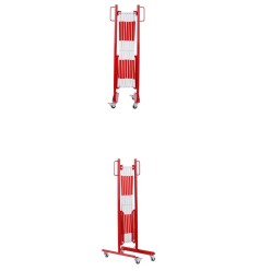 barrière extensible rouge blanc SUR ROULETTES AJUSTABLE DE  1800 A 3600 mm
