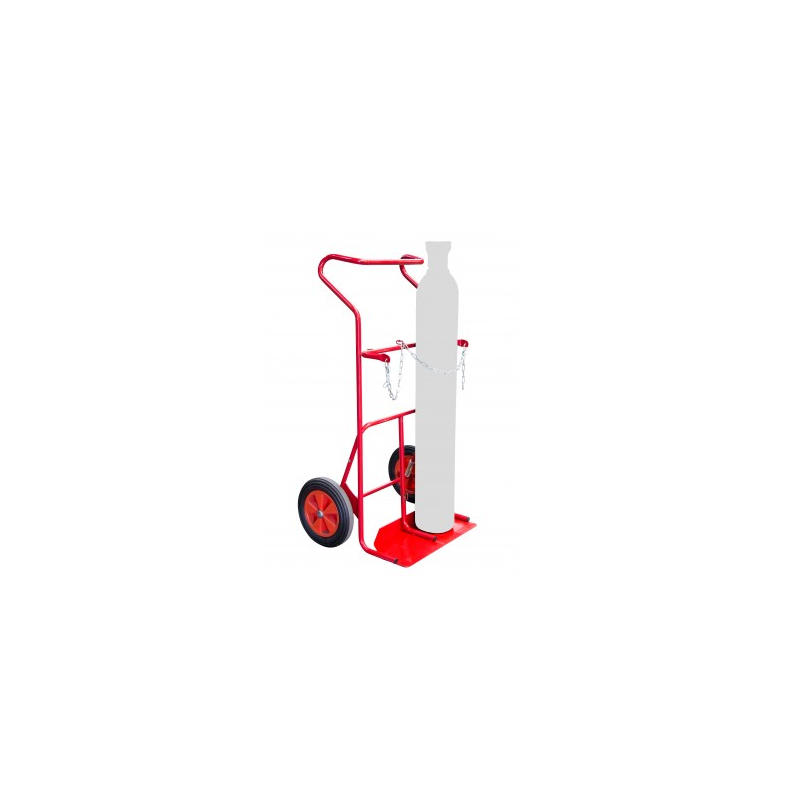 Diable porte bouteilles pour chantier 2 bouteilles sans béquille roues CC 250 kg Diable porte bouteilles pour chantier 2 bouteilles sans béquille roues CC 250 kg
