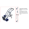 Diable porte 2 bouteilles avec béquille escamotable 2 roues charge 200 kg Diable porte 2 bouteilles avec béquille escamotable 2 roues charge 200 kg