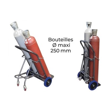 chariot diable manutention 2 bouteilles