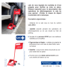 Cale de roue pour remorque poids-lourds à quai en acier avec Roulettes panneau stop et chaine Cale de roue pour remorque poids-lourds à quai en acier avec Roulettes panneau stop et chaine