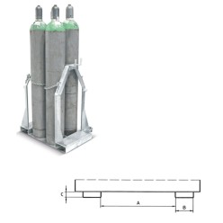 Chariot Palette pour 4 bouteilles de gaz SFP 4 diamètre 250 mm galvanisé à chaud