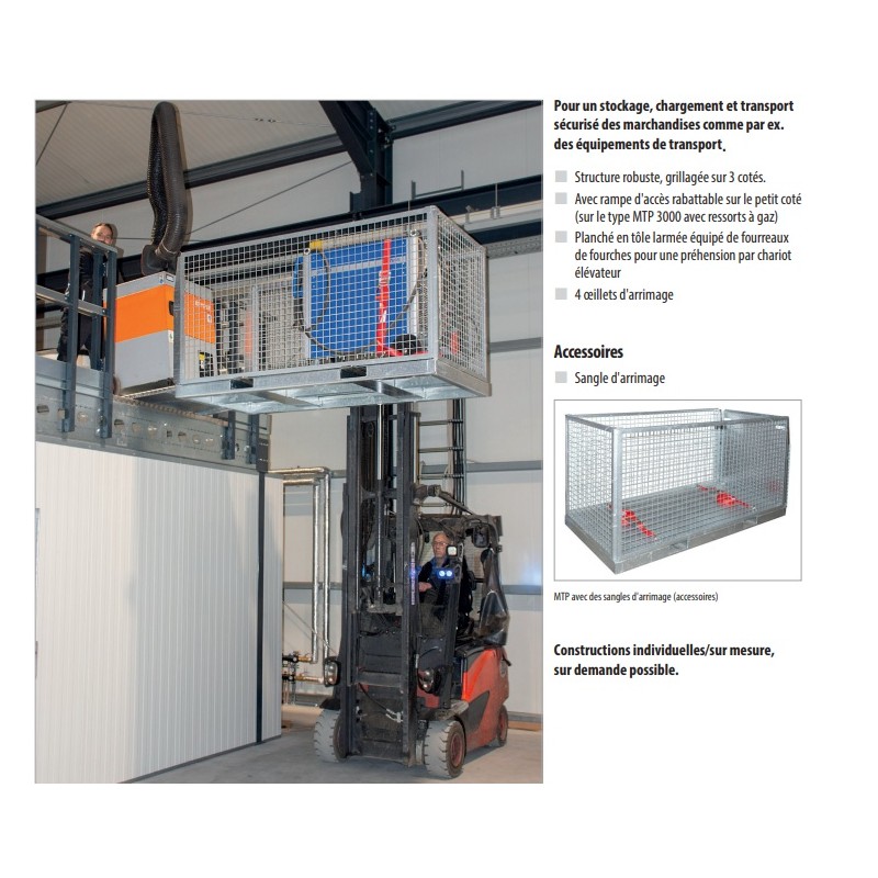 Box de transport enfourchable pour matériaux en acier galvanisé à chaud Box de transport enfourchable pour matériaux en acier galvanisé à chaud