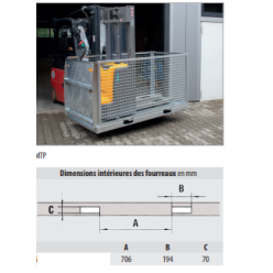 Box de transport enfourchable pour matériaux en acier galvanisé à chaud