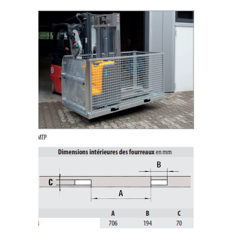 Box de transport enfourchable pour matériaux en acier galvanisé à chaud