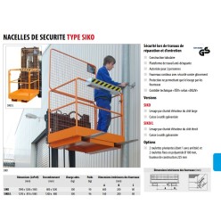 NACELLE DE SECURITE TRAVAUX REPARATION ENTRETIEN GRANDE HAUTEUR  SUR CHARIOT ELEVATEUR