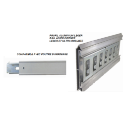 Réhausse aluminium avec rail acier intégré longueur de 2M70 à 3M40