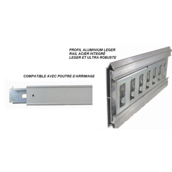 Réhausse aluminium avec rail acier intégré longueur de 2M70 à 3M40