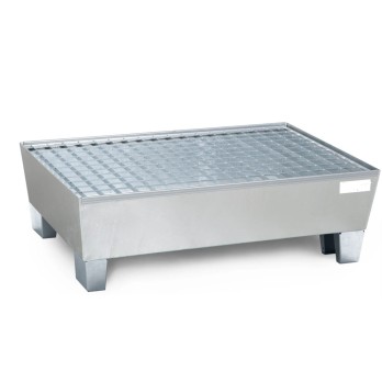 bac de rétention acier galvanisé 2 futs caillebotis