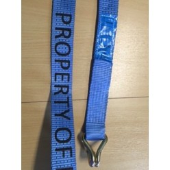 Sangle d'arrimage pour rail fourgon tendeur à levier longueur 5M00 et ancrages clips pour rail