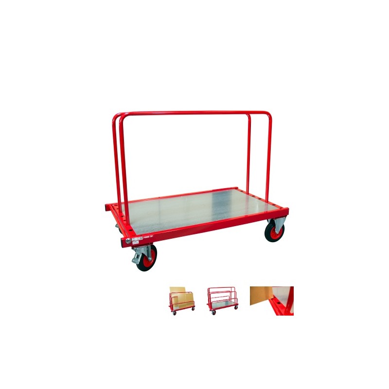 Chariot porte panneaux à ridelles charge 500 kg 1380X800 MM Chariot porte panneaux à ridelles charge 500 kg 1380X800 MM