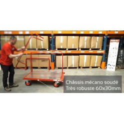 Chariot porte panneaux à ridelles charge 500 kg 1380X800 MM