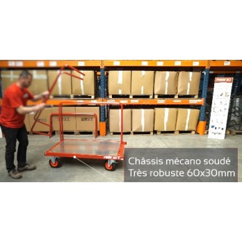 Chariot porte panneaux à ridelles charge 500 kg 1380X800 MM