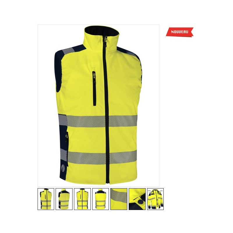 GILET Sans manches Haute visibilité JAUNE MULTIPOCHES GREMIA BODYWARMER
