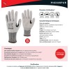 Gants de protection travail anti coupure PEHD Coupure D Paume enduite PU Jauge 13 Avec renfort nitrile PHD335PUR