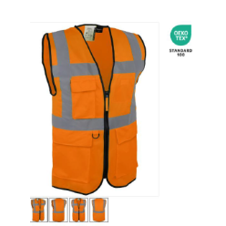 GILET  Haute visibilite JAUNE MULTIPOCHES
